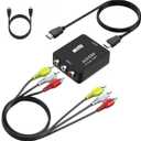 BD&M AV to HDMI Converter, RCA to HDMI, 1080P Mini RCA Composite CVBS Video Audio Converter Adapter Support PAL/NTSC for TV/PC/ PS3/ STB/Xbox VHS/VCR/Blue-Ray DVD Players