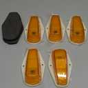 5PCS Cab Lights Compatible with 1973-1997 Ford F-150 F-250 F-350 F-450 F-550 Super Duty Pickup Trucks, Amber LED Roof Marker Light Kit (Amber Lens/Amber Light/White Base)
