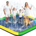 Splash Pad for Kids & Dogs, EPN 140"-100" Extra Large Non-Slip Sprinkler Splash Pad, Thickened 0.5mm PVC Water Play Mat, Outdoor Water Toy for Backyard Summer Fun, Ideal for Toddlers 3+ Boys Girls