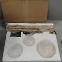 Fiqevs 3 Globe Mid Century Modern Floor Lamp for Living Room, Gold Floor Lamp with Frosted Glass Shade and LED Bulbs, Warm Light Standing Tall Pole Lamp for Bedrooms, Office - Antique Brass