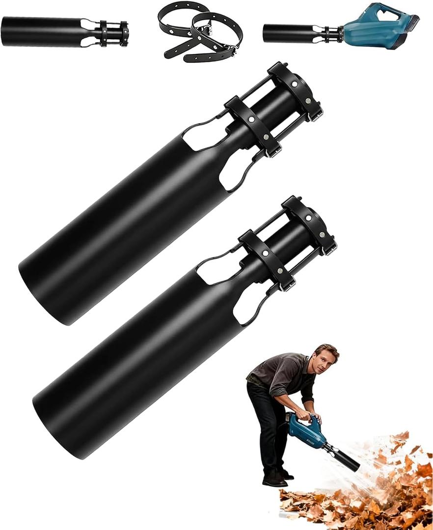 Leaf Blower Air Booster, Speed&Power Cyclone 2X Air up Extension Nozzle, Universal Airflow Amplifier for Leaf Blower Attachment, Compatible with 2-4 Inch,Cleanup Artifact for Lawn, Driveway (2PCS)