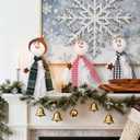 SmoothNovelty 3 Pcs Christmas Snowman Decoration Let It Snow Snowman Ghost Table Centerpiece Winter Snow Man Figurine Wooden Tabletop Decor for Xmas Home Party Favor Gift