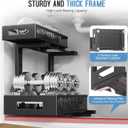 2-Pack Under Sink Storage Organizer, Large 2-Tier Elegant Mesh Pull Out Shelf for Kitchen and Bathroom Cabinet Organization, L-Shaped and Adjustable Height Design,Patent Pending-Black