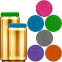 Silicone Soda Can Lids 6 Pack Reusable Silicone Can Covers, Can Stopper or Protector For Soda, Beer, Drink, Juice, Coke, Beverage, Fits Standard & Slim Cans