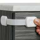 Child Safety Strap Locks (12 Pack) Baby Locks for Cabinets and Drawers, Toilet, Fridge & More. 3M Adhesive Pads. Easy Installation, No Drilling Required, White