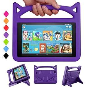 Kids Case for 7in Tablet(Only Fit 9th/ 7th/ 5th Gen, 2019/ 2017/ 2015 Release) Incompatible with Nokia Sony Tablet-SHERBORN Lightweight Shockproof Case with Stand Handle for 7 Inch Tablet-Purple