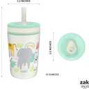 Zak Designs Kelso Toddler Cups For Travel or At Home, 12oz Vacuum Insulated Stainless Steel Sippy Cup With Leak-Proof Design is Perfect For Kids (Safari)