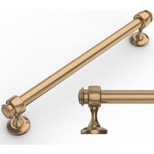 Amerdeco 10 Pack Dark Champagne Bronze Cabinet Pulls 10 Inch Hole Centers Kitchen Cabinet Hardware,Solid Cabinet Handles for Bathroom Drawer Handles IH0005