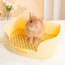 Large Rabbit Litter Box Bunny Potty Training Corner Litter Pan with Drawer Comes with Liners Rabbit Pee Pads, Small Animal Bedding Toilet for Adult Guinea Pig, Ferret, Hamster, Bunnies