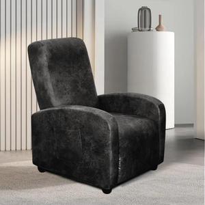 WdFour Leather-Like 4-Pieces Recliner Chair Covers Specifically for Small Adjustable Reclining Chair with 1 PC Pillowcase, Slipcover Recliner Couch Cover for Kids Dogs Pets,Black (Medium)