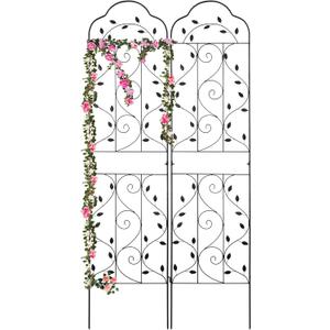 hogardeck Metal 84 * 19 Garden Trellis 2-Packs for Climbing Plants Flowers Vegetables Planting Arched Outdoor Decoration for Courtyards Lawns Gardens