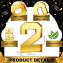 2026 Charcuterie Number Fillable Boxes 10" Graduation Cardboard Number Charcuterie Board Box Fillable Tray Numbers for Chocolate Candy Snack Grad Party Supplies (Gold)