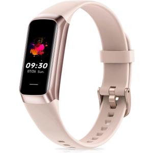 Fitness Tracker with 24/7 Heart Rate, Blood Oxygen Blood Pressure Sleep Monitor, Activity Trackers 5 ATM Waterproof,Step Calorie Counter Pedometer Health Smart Watch for Women Men Pink