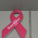 6PCS Breast Cancer Awareness Yard Signs Double-sided Pink Ribbon Survivor Yard Decorations with Metal Stakes Waterproof Outdoor Lawn Sign for Support Party Fundraising Charity Event Supplies