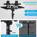 Projector Stand Tripod Adjustable, Laptop Height from 23.5 to 46.5 inches with Gooseneck Phone Holder, Floor for Office, Home, Stage, Studio, DJ Racks Holder Mount, 23.5inch-46.5inch (Black)