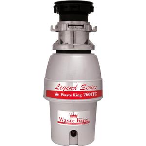 Waste King L-2600TC Controlled Activation 1/2 HP Garbage Disposal with Safer Controlled Griding, Power Cord Included, 1/2 Hp - Batch Feed