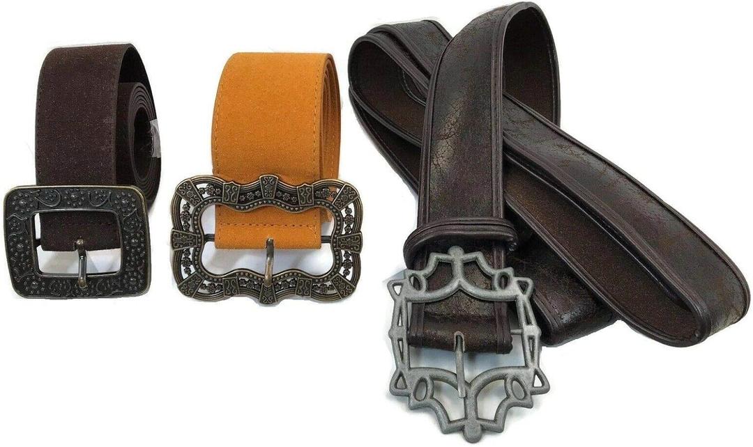 costumebase Johnny The Sparrow Sun + Flower + Baldric Sword Pirate Belt Set of 3 Waist Belts Props (X-Large)