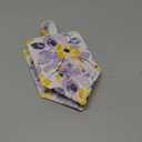 Tissue Box Cover Yellow Flower Grey Leaves Square PU Leather Tissue Box Holder for Car Bathroom Bedroom Desk Tabletop Decor