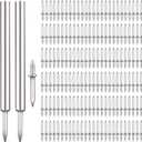 200pcs Skirting Thread Seamless Nail, Double-Head Skirting Line Special Hidden Nails with 2pcs Nail Specific Sleeve Tool Baseboard Seamless Nails Non-Marking Nail for Skirting TV Backdrop
