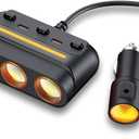 3 - in - 1 Cigarette Lighter Adapter with PD/QC Fast Charging, Independent Switches Car Charger, RGB LED Indicator Lights - Universal Cigarette Lighter USB Charger for Cars, SUVs