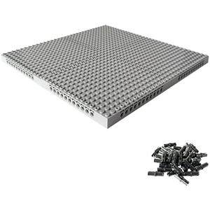 4pcs Brick 16x16 Classic Baseplate Building Plates for Building Bricks 65803 You Can Freely Put Together VariousBackground Boards to Make Pixel Paintings and Wall Displays (Gray)