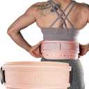 MANUEKLEAR Weight Lifting Belts for Men and Women, Gym Weight Belt with Carabiner Quick Locking, Double-Layer Weightlifting Belt for Workout Squat Powerlifting Deadlift (S 30-35 in, Coral Pink)