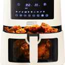 Dash Clear View Digital Air Fryer - Has AirCrisp Technology - For Family-Sized Meals - Digital Touchscreen & Extra-Large Crisper Drawer - 7 Quarts - Cream