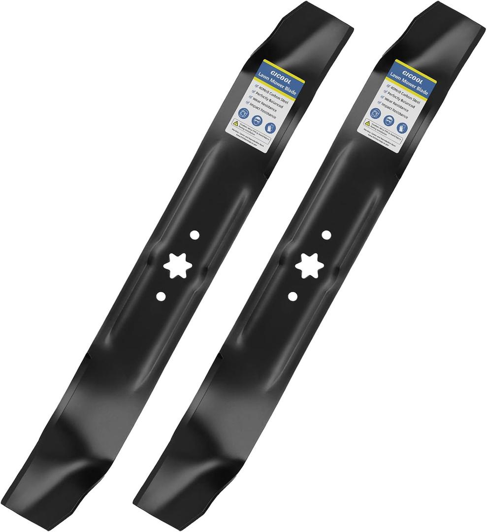 GICOOL 942-0616A Mulching Mower Blades, with 6-Star Hole, Fit for Cub Cadet MTD Troy Bilt Bronco 42" Deck Lawn Mower Replace 942-04308 742-0616A 742-0616 942-0616 742-04126