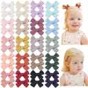 jollybows Mini Lined Hair Clips Bows for Babies, Infants, Toddlers, Girls and Teens - 20pcs 2" Tiny Barrettes