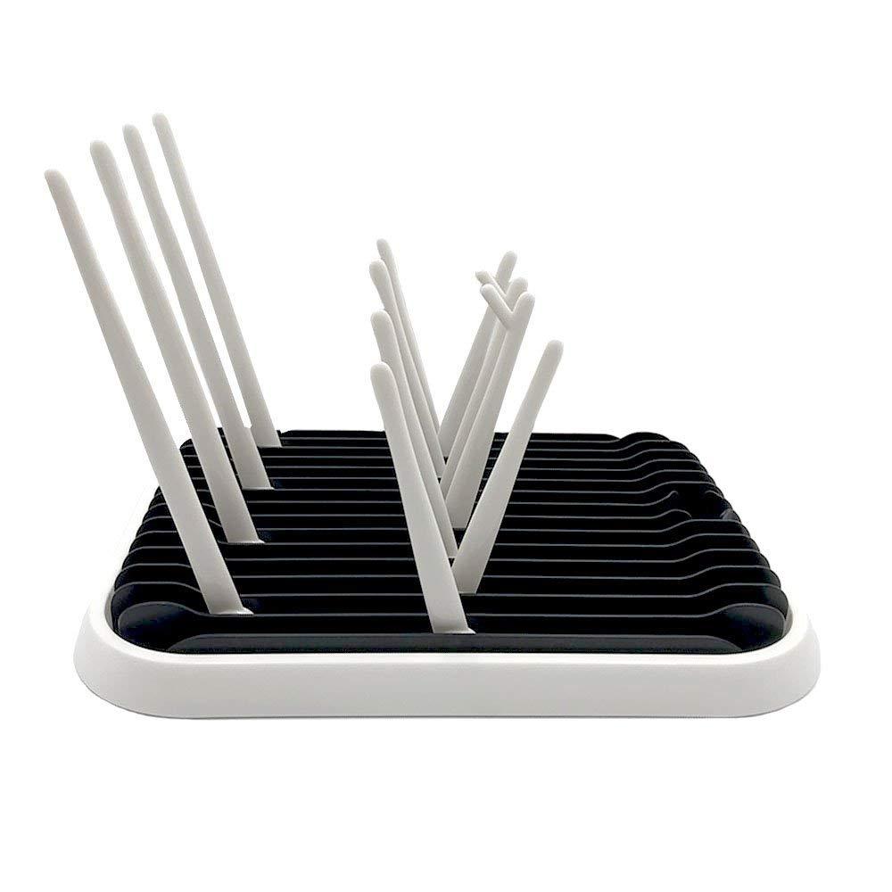 Baby Bottle Drying Rack Dryer Space Saving Travel Holder for Pump Cup Plastic Accessories(Black White)
