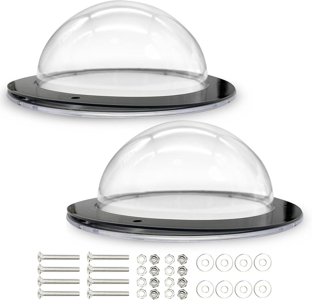 Hamiledyi 2 Pack Dog Fence Window, 12.4" Acrylic Dome Window Clear Bubble Peek Window, Dog Playground Window Pet Bubble Window, Doggie Fence Window Relieves Stress, Reduced Barking for Dog Cat