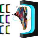 UVEHAS Levitating Shoe Display Stand, Floating Sneaker Stand with Remote 16 Colors LED Light Rotating Magnetic Levitation Shoe Rack for Home Decor Store Advertising Exhibition Shoes Collectors