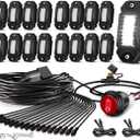 Rock Lights,LEDMIRCY R2 Pure White LED Rock Lights Kit 16PCS with Toggle Switch Wiring Harness Ultra Bright for UTV Trucks ATV Underglow Light Trail Rig Under Body High Power Waterproof