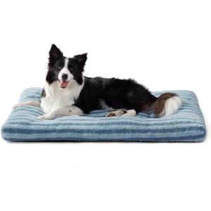 FURTIME Washable Dog Bed Large Sized Dogs, Deluxe Dog Crate Beds Comfy Fluffy Kennel Pad Anti-Slip Pet Sleeping Mat, Machine Washable Dogs Pillow, 35"x23"x3.5", Blue