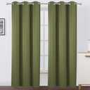 LEMOMO Blackout Curtains 38 x 84 inch/Olive Green Curtains Set of 2 Panels/Thermal Insulated Room Darkening Bedroom Curtains