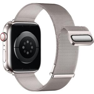 Double Magnetic Compatible for Apple Watch Band Ultra 2,SE, Stainless Steel Strap Metal Mesh Sport Loop for iWatch Bands 38mm 40mm 41mm 42mm 44mm 45mm 46mm 49mm Series 10/9/8/7/6/5/4/3/2/1 Women Men