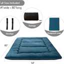 MAXYOYO Japanese Floor Mattress Futon Mattress, Thicken Sleeping Pad Foldable Roll Up Floor Futon for Adults Tatami Mat Dormitory Lounger, Bluestone, Full Size