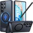 TORRAS Strong Magnetic & Seamless Stand for Samsung Galaxy S26 Ultra Case, Fit for MagSafe, MilGrade Drop Protection, Kickstand for Samsung Galaxy S26 Ultra Case, Translucent Back/Black Edge