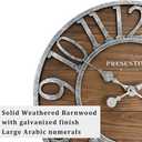 Presentime & Co Vintage Farmhouse Series, Galvanized Rustic Barnwood Clock, 19.5 inch, Galvanized Finish Arabic Numerals with Weathered Natural Barnwood, Farmhouse Dcor/Wall Dcor
