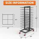 26-Tier Cabinet Door Drying Rack, Heavy Duty Paint Drying Rack with 4 Locking Casters, 25 lbs Capacity Per Tier, Vertical Storage Rack for Paint Shops, Woodworking and Art Studio, Black