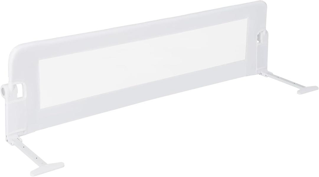 BABY JOY Bed Rails for Toddlers, Extra Long, Swing Down Safety Bed Guard for Convertible Crib, Folding Baby Bedrail for Kids Twin, Double, Full Size Queen & King Mattress (60-Inch, White) (1 Pack, 60")