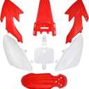 Kie CRF50 Plastic Kit XR50 Fender Kit Red White Fairing Fender Kit - Motorcycle Fender Fairing Body Work Kit Compatible with Honda CRF 50 XR 50 SDG SSR 107 110 125 Pit Dirt Bike
