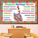 4 Pack Hispanic Heritage Month Bulletin Board Decorations Set, Spanish Classroom Decorations Latin American Cutouts National Hispanic Heritage Month Decoration for School Door Window Wall Decor