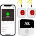 PILSAMAS WiFi Caregiver Pager Wireless Call Button with App Alert, Medical Alert Systems for Seniors No Monthly Fee with 2 Emergency Call Buttons, Alert Button for Seniors at Home
