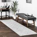 nuLOOM 2'6" x 8' SpinClean Machine Washable Stain-Resistant Area Rug with Non Slip Backing, Low Profile for Living Room, Bedroom, and Dining Room, Regan Light Grey