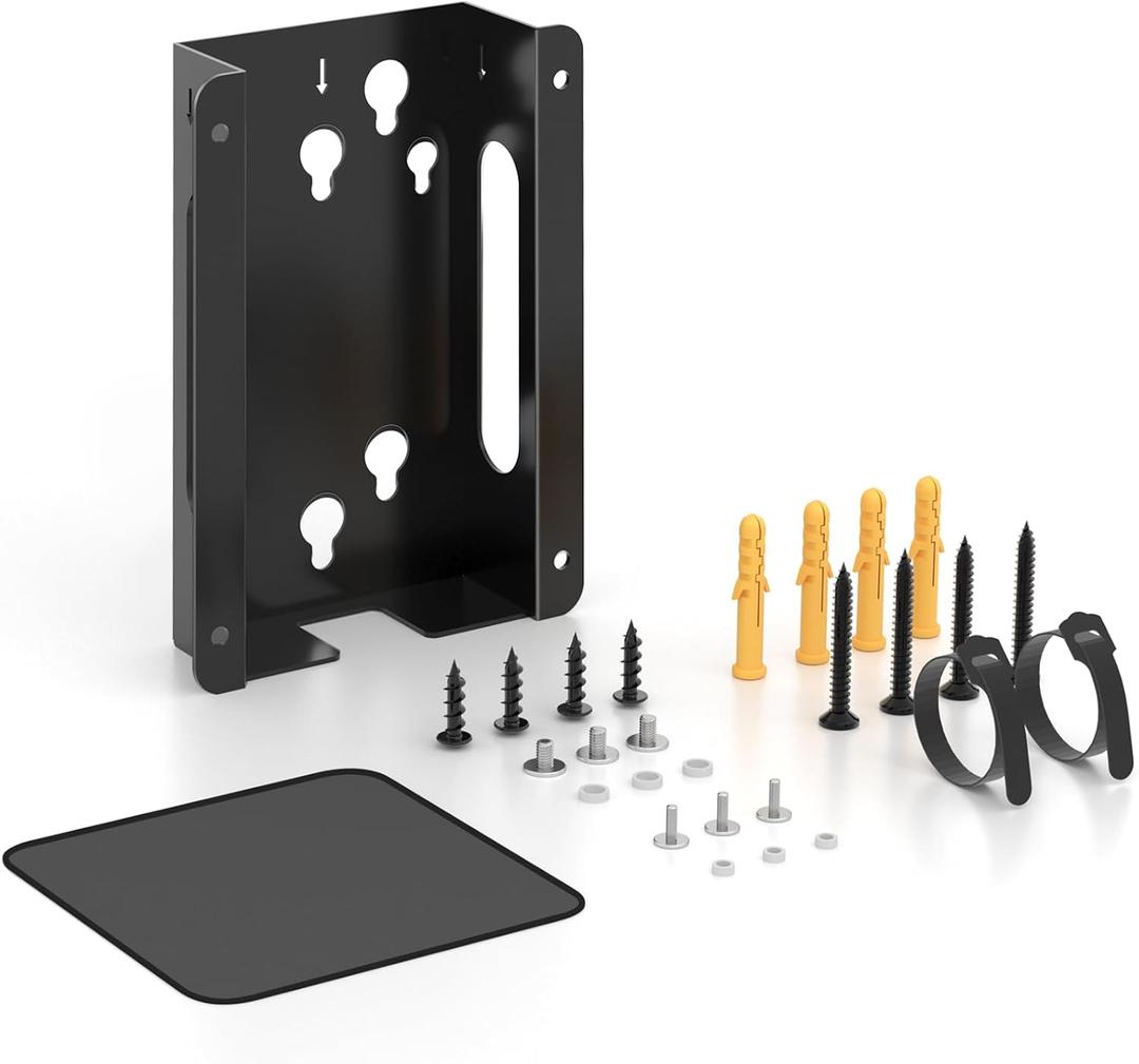 Metal Mount for Dell Docking Station with Mouse Pad Under Desk and Wall Mount for Dell Dock Station WD25 UD22 WD19 WD22TB4 WD19TBS SD25 Series Dock & Power Adapter Wall Mount Bracket for Dell Dock