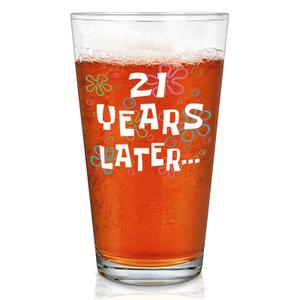 Futtumy 21st Birthday Gifts for Men,17 OZ 21 Years Later Beer Glass, 21 Year Old Birthday Gifts for Men Him Male Brother Friends Boyfriend Son Godson Grandson, Gift for Christmas Turning 21 Bday Party