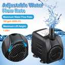 2 Pack 10W 160GPH Submersible Fountain Pump with 12 Color LED Lights, Small Fountain Pump with 4 Spray Nozzles, Ultra Quiet Design for Outdoor Pond, Aquarium, Fish Tank