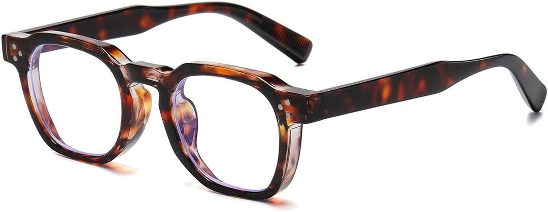 Gleyemor Blue Light Glasses for Men Women, Vintage Mens Glasses Frame Womens Computer Glasses (01 Tortoise Frame)