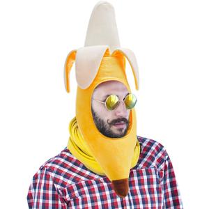Warmtree Cute Banana Suit Plush Hat - Banana Party Dress Up Hat for Halloween & Cosplay
